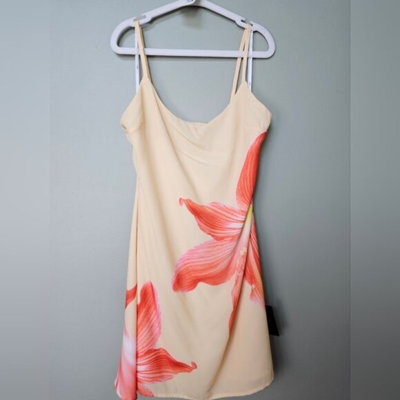 Lulus Dulcea Yellow Floral Sleeveless Mini Dress, Size Small - Picture 7 of 10